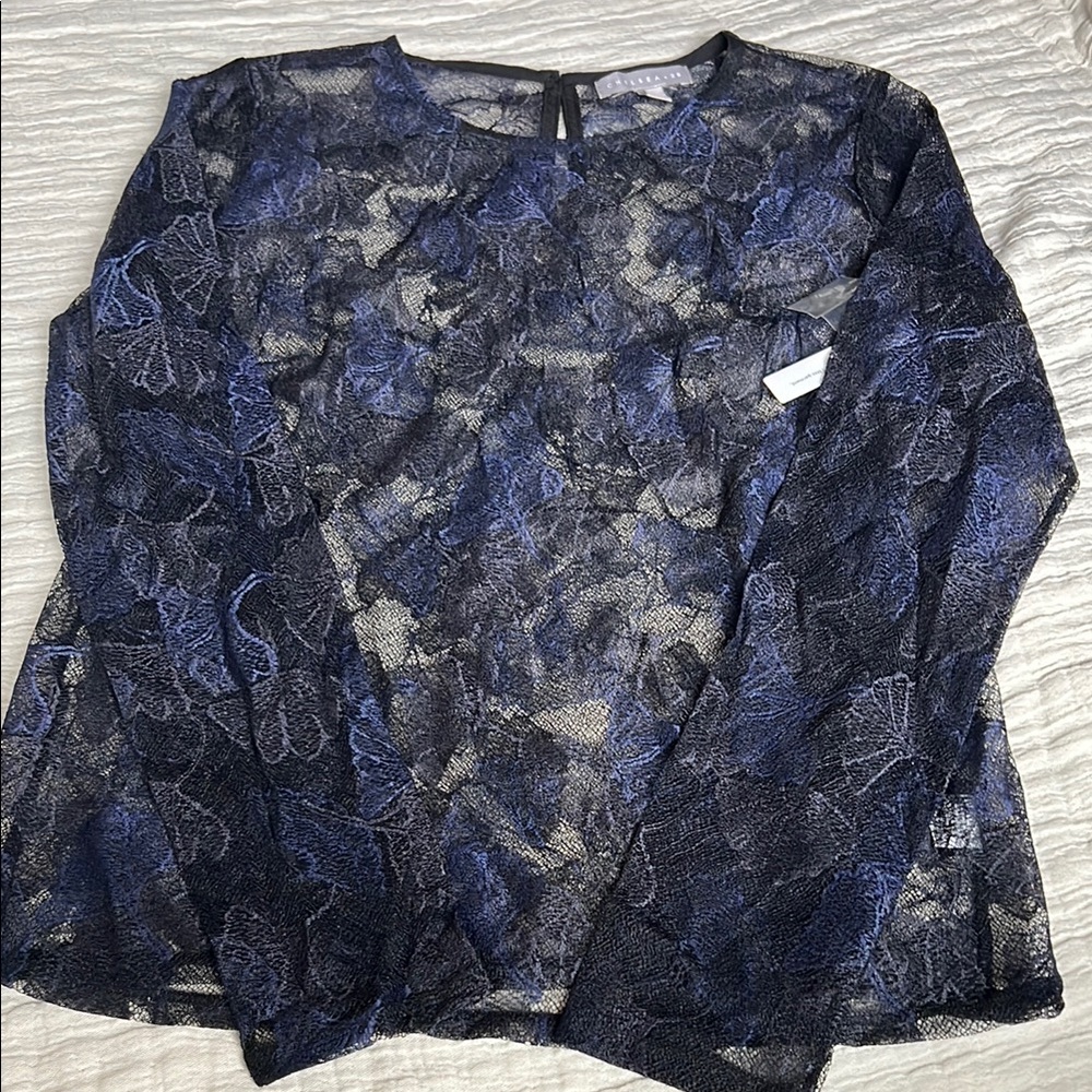 Elegant Blue Lace Women's Top